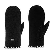 UGG Women's Uggfluff Scalloped Mitten, Black, Large-X-Large
