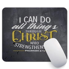 Bible Verse Mouse Pad, Christian 9.5 inches x 7.9 inches, I can Do All Things
