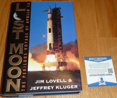 BECKETT CAPTAIN JAMES LOVELL LOST MOON AUTOGRAPHED HARDCOVER BOOK BA38926
