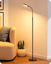 1300LM LED Floor Lamp Gooseneck Adjustable Dimmable 4CCT Remote Control Modern
