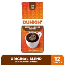 Dunkin Original Blend Ground Coffee, Medium Roast, 12 Oz Bag New