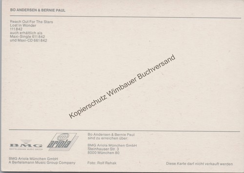 Original Autogramm Bernie Paul & Bo Andersen /// Autograph signiert signed signe - Bild 2 von 2