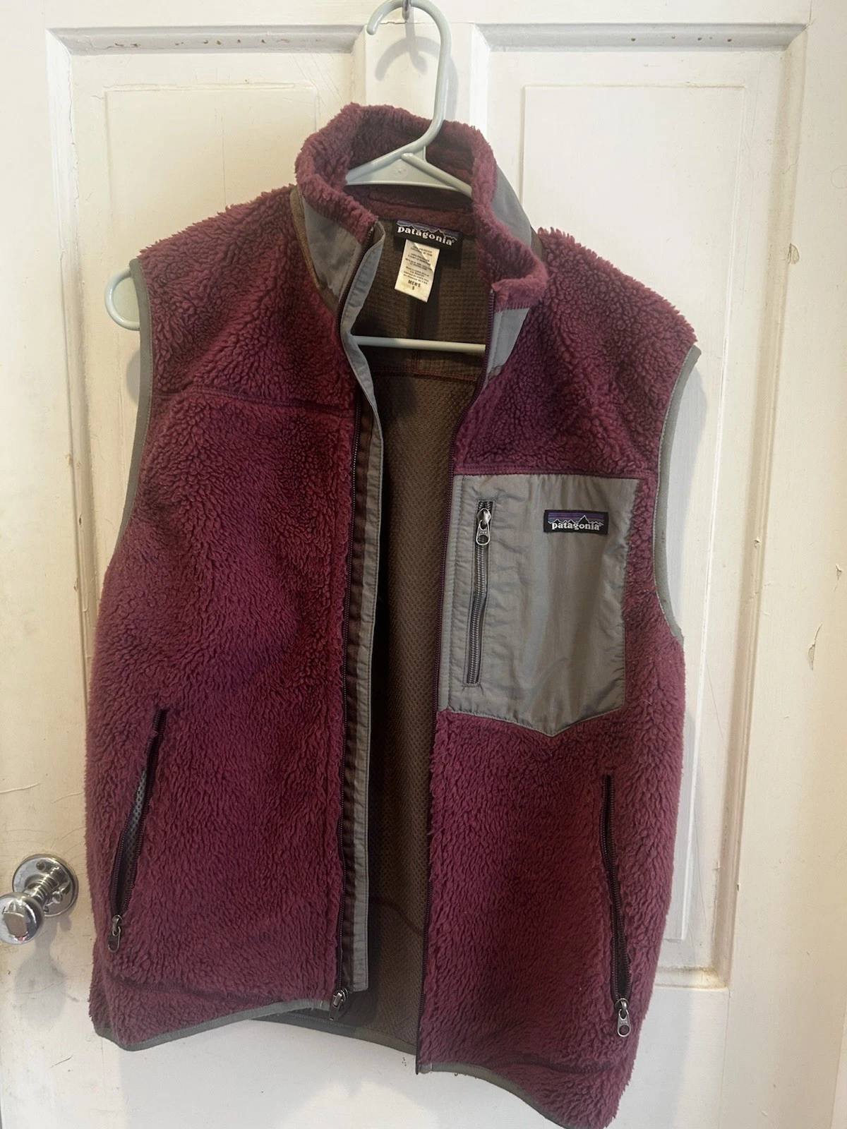 Patagonia Men's Classic Retro-X Vest Medium Purple Sherpa Deep Pile Fleece