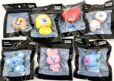 BT21 BTS LINE FRIENDS Hamee Full Body Squishy Keychain 7 Character Set New
