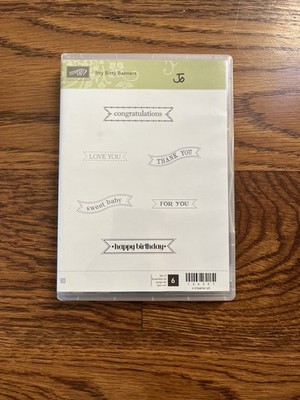 Stampin' Up! Itty Bitty Banners Cling Stamp Set 6 Pieces