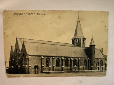 Oost Roosbeke De Kerk. Historische Ansichtskarte 1.WK. Los 110309