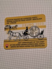2€ Gedenkmünze Slowakei 2023 Express-Pferdepost Coincard 