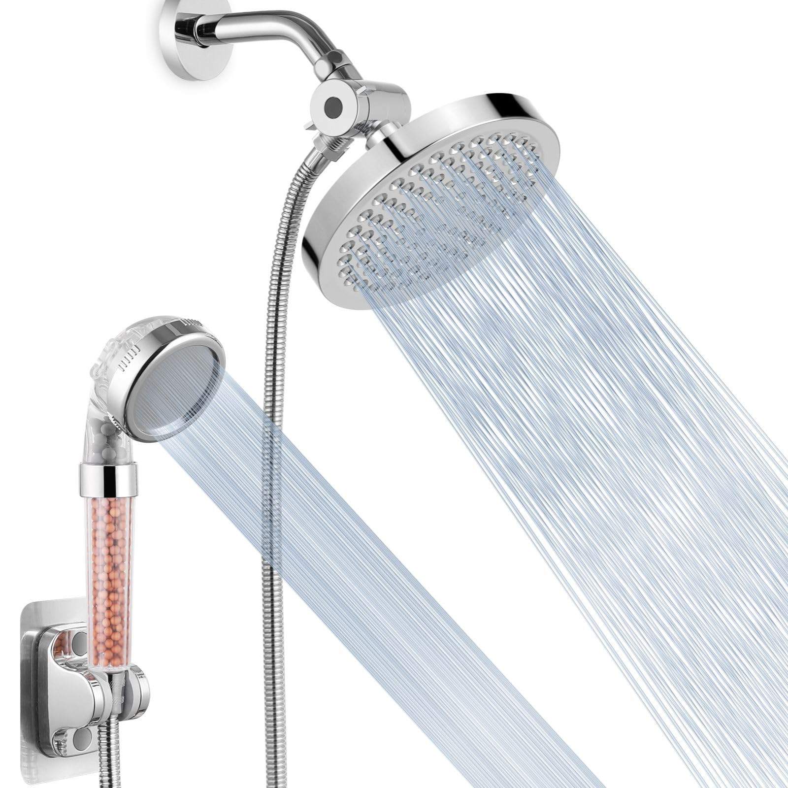 High Pressure Rain Shower Head with Handheld Spray Combo, Hand Held Filter Sh...