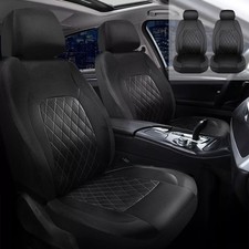 2x Auto Vorne Sitzbezüge Sitzbezug für VW T4 1990-2000 Schwarz Kunstleder DE