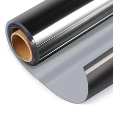 Reflective Privacy Window Film Static Cling Heat Control 35.4x98.4" Black Silver