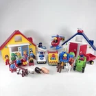 Vintage 90’s Playmobil 123 Toddler Toy Lot- 16 Figures, Animals, Vehicles, House