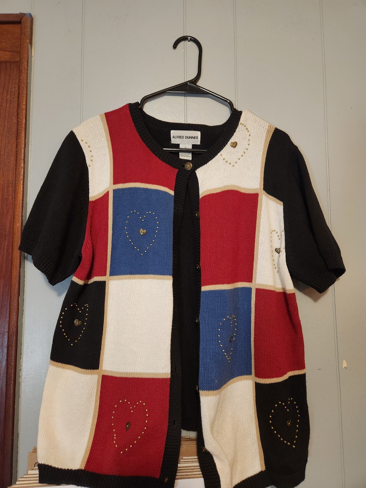 Alfred Dunner Vintage Patchwork Button Down Sweat… - image 1