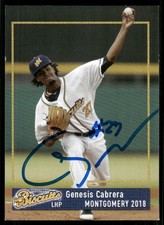 2018 Montgomery Biscuits GENESIS CABRERA Signed Card autograph auto CARDINALS