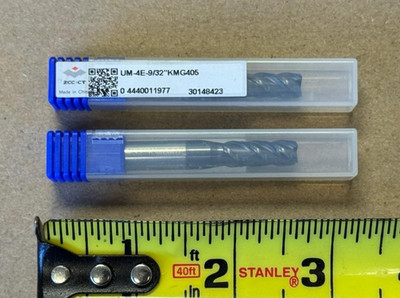 9/32'' CARBIDE END MILL UM-4E-9/32'' KMG405, 4 FLUTE STD, 2 PCS