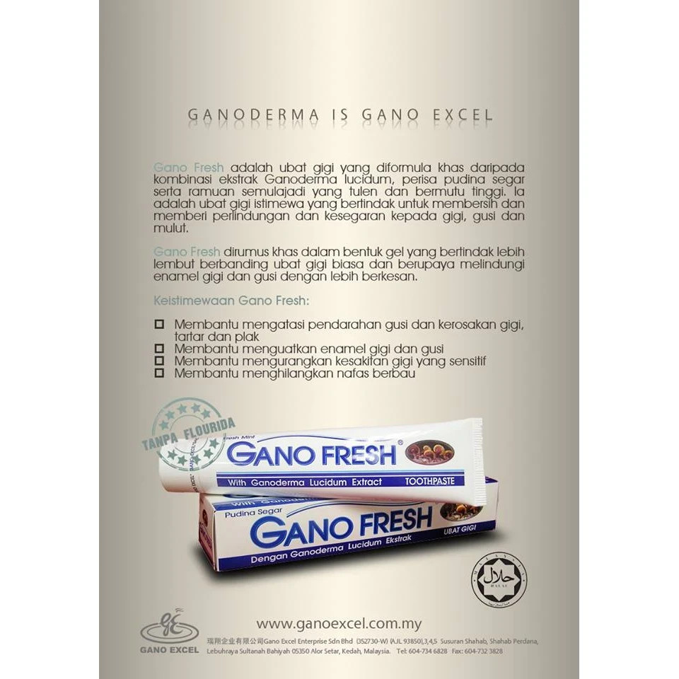 2 Boxes x 150g GANO EXCEL GANO FRESH TOOTHPASTE GANODERMA