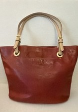 Michael Kors Red Tote Beige Double Handles Go...