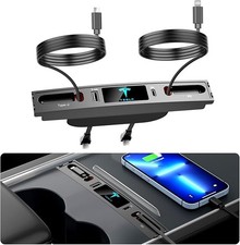 Car USB Charger Multi Port for 2021 - 2024 Tesla Model 3/Y,Multifunction Tesla