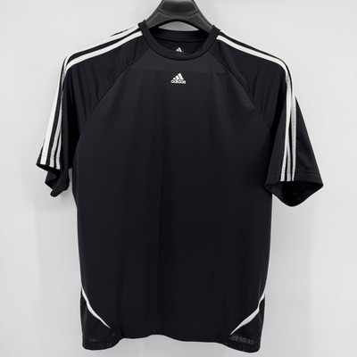 Adidas Athletic Shirt Mens XL Black Clima365 ClimaCool 3-Stripe Performance Tee