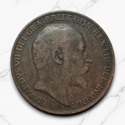 1908 Edward VII Penny — photo from another recent sale