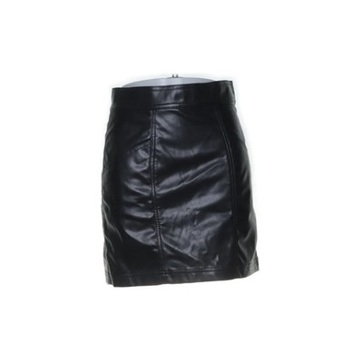 H&M, Rock, Größe: 38, Schwarz, Polyester, Einfarbig, Lederimitat, Damen #VcI