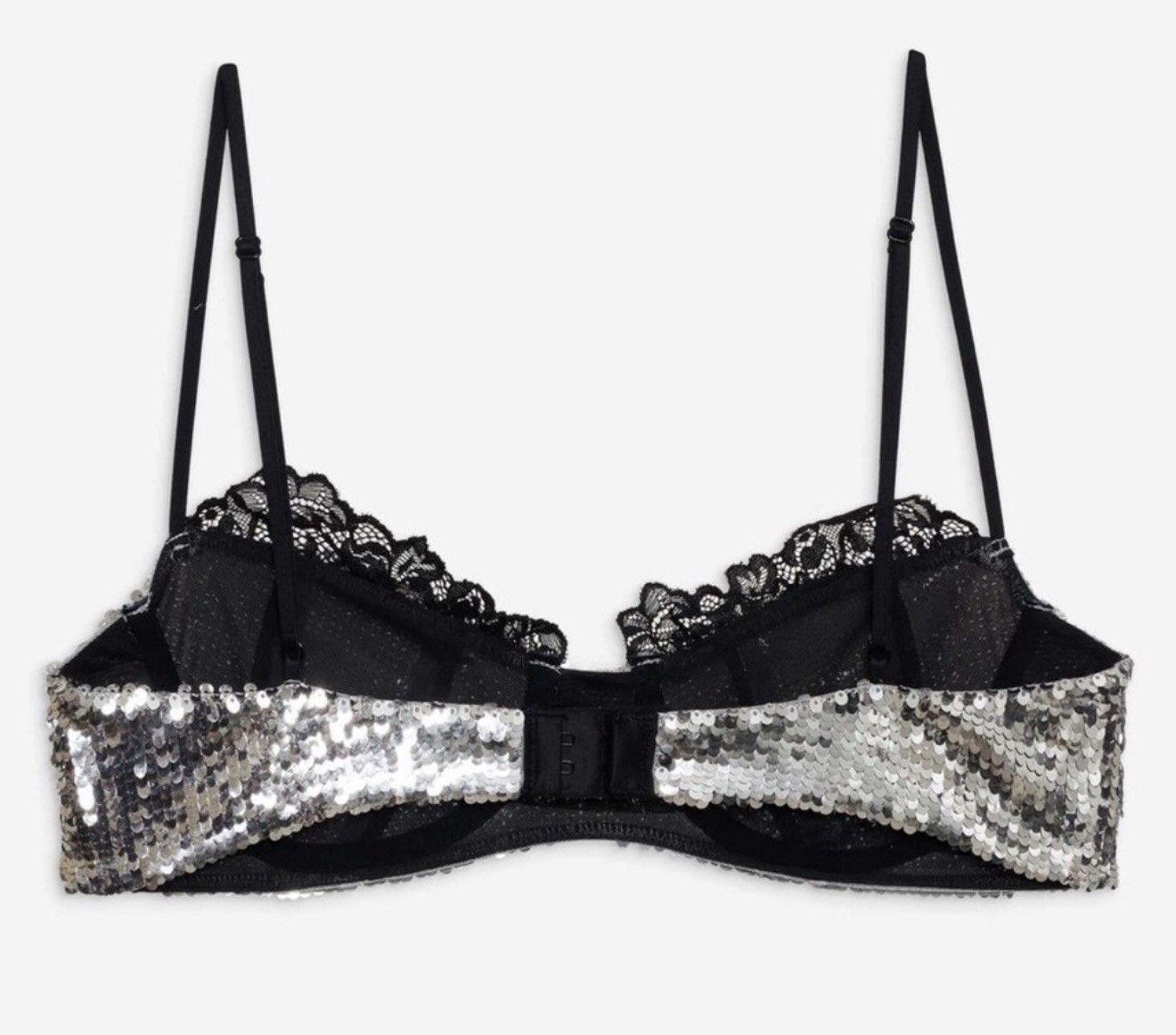 NWT For Love & Lemons Maia Underwire Bra Black & Sequin Size 34 B image 8