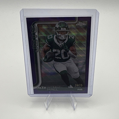 Topps Chrome 2025 Purple Parallel Serial Numbered /75 Breece Hall #238 Jets NFL