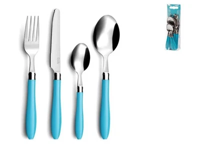 Amefa Besteckset, Edelstahl, 16 Teile, 8x6x27 Cm Türkis Blau - Bild 1 von 4