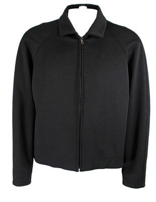 PRADA Black Heavyweight Neoprene Padded Men's Zip-Front Jacket L