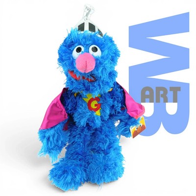 New Medium SUPER GROVER Plush Exclusive Sesame Street Place 13''
