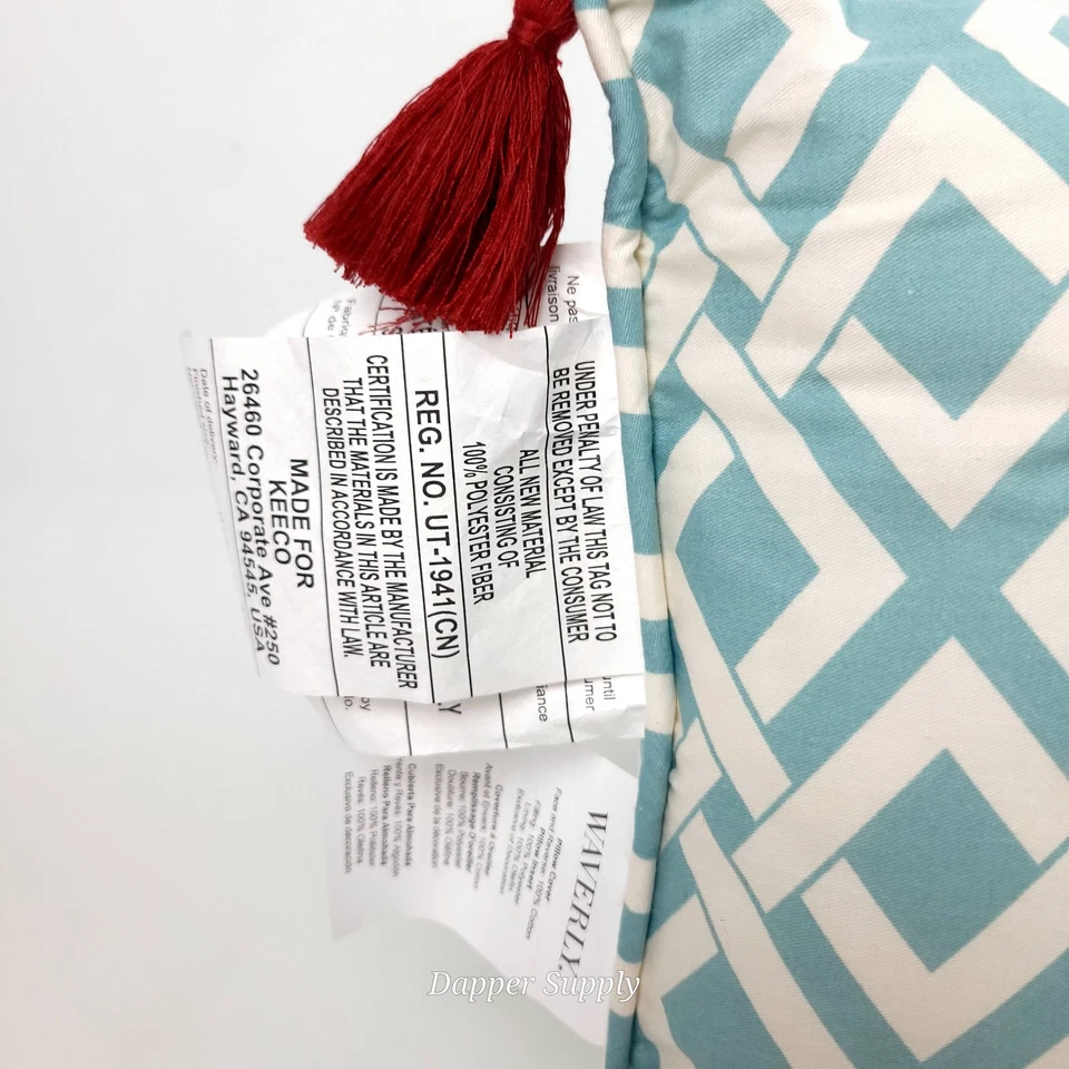 Almohada Decorativa Waverly 14x20" Brompton Rosebud Azul Rojo Nueva Foto 4 de 4