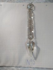 Ancienne Pampille flèche en cristal de baccarat H 14,7cm +octogone de 2,2 cm n°5