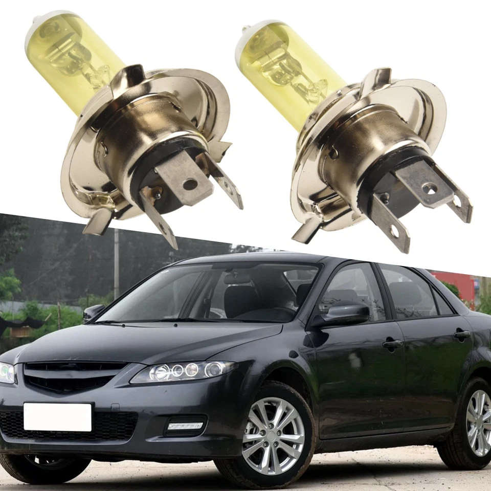 2x H4 55W 5000K Car Xenon Gas Halogen Headlight Headlamp Lamp Bulbs Yellow Sale - Image 4 of 4