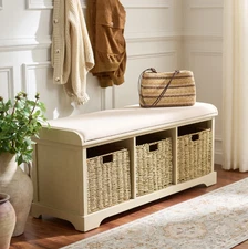 SAFAVIEH Eola Storage Bench - 47" x 16.1" x 19.9" - 47"W x 16"D x 20"H