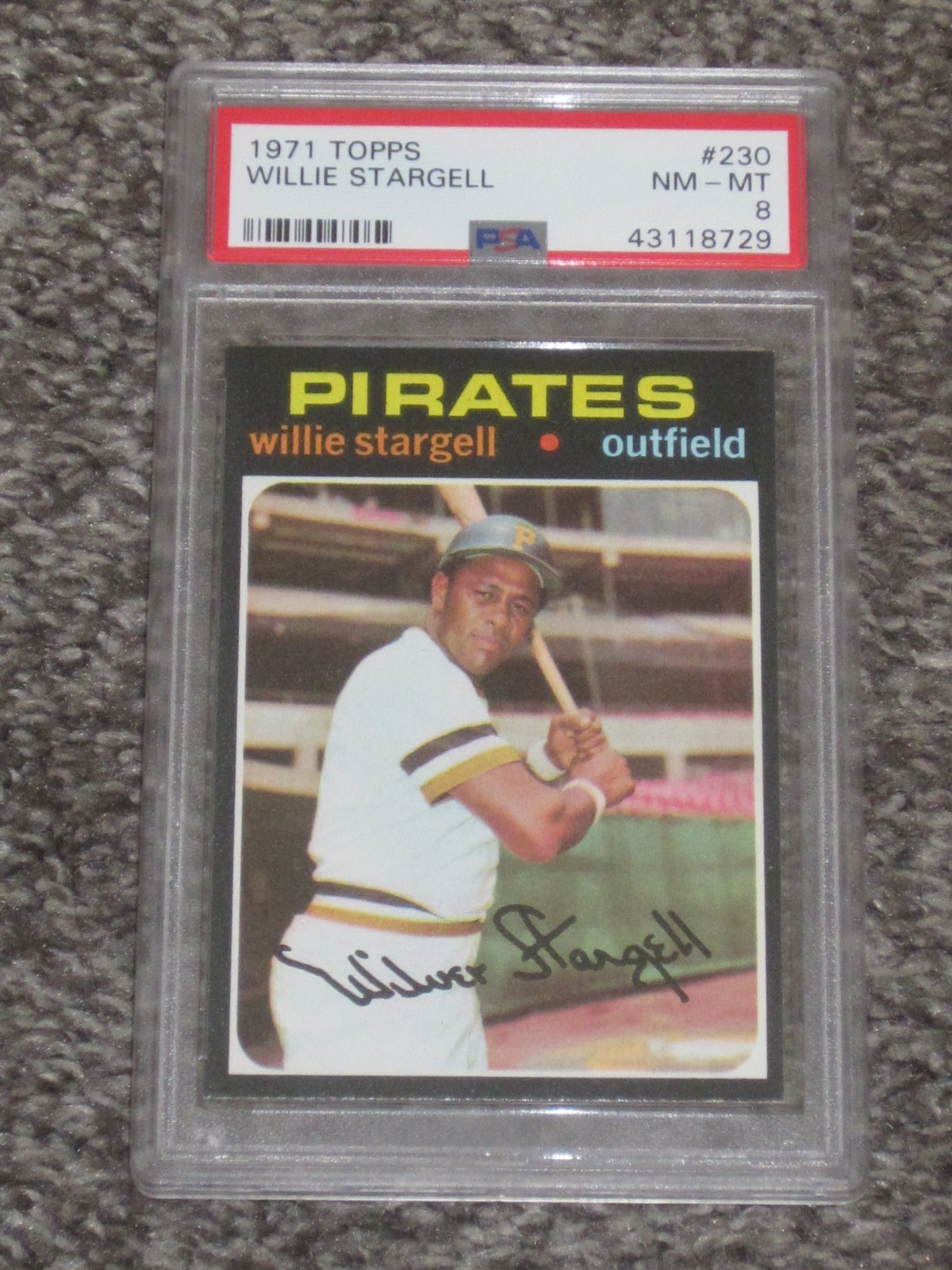 1971 Topps Baseball #230 Willie Stargell PSA 8 NM-MT NQ