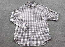 Vineyard Vines Shirt Mens Medium Blue Brown Check Slim Murray Long Sleeve Button