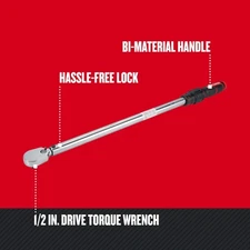 CRAFTSMAN Torque Wrench, 1/2" Drive, 50-250 FT-LB (CMMT99434)