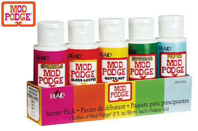 Mod Podge Starter Set - Sparkle, Paper Matt, Original Gloss, Original Matt, Outdoor