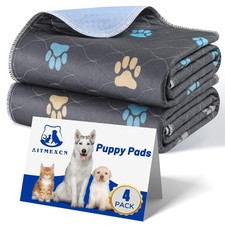 Aitmexcn Washable Puppy Pee Pads 4-PACK, 100 Waterproof Whelping Training Mat
