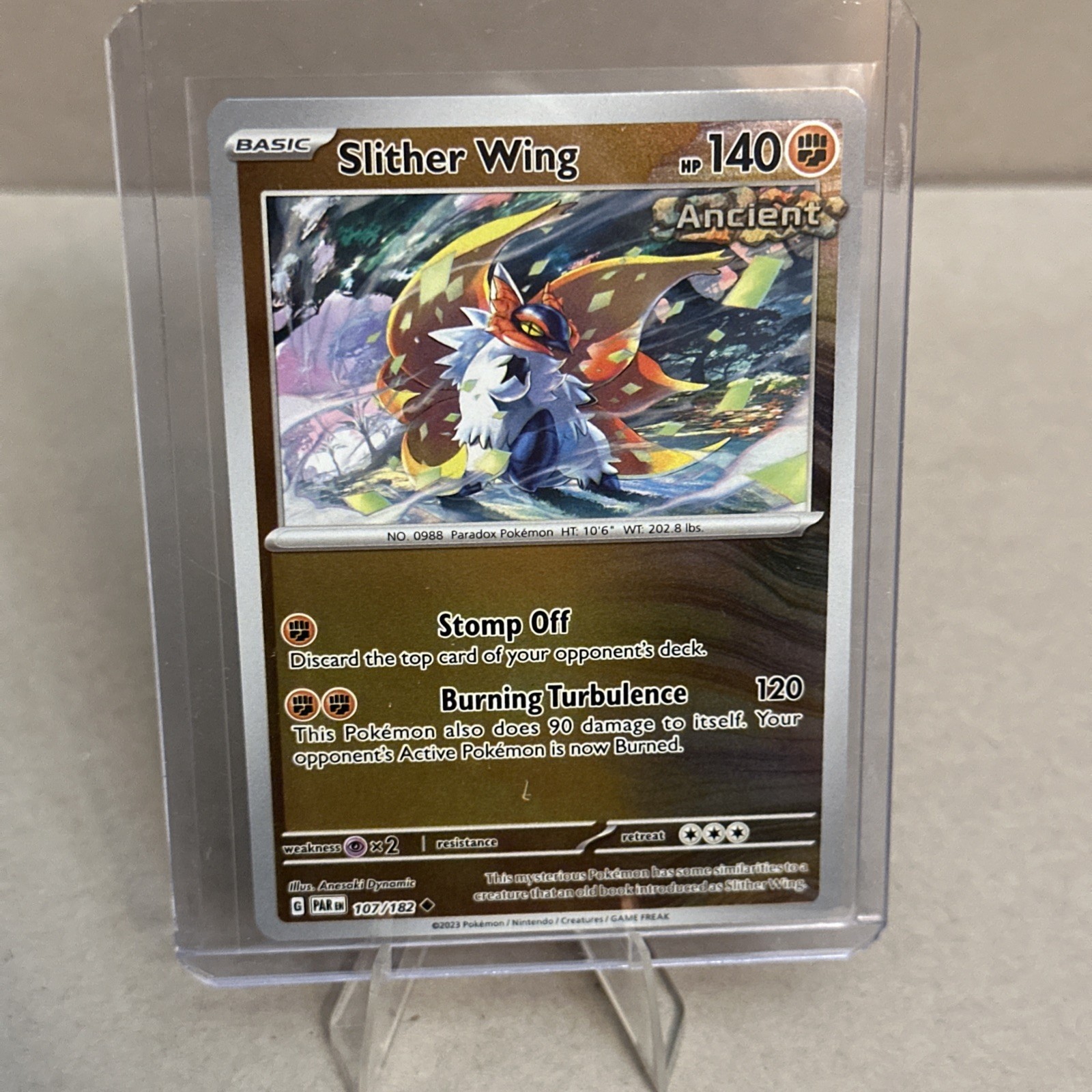 Pokemon 107/182 Slither Wing Sealed Promo Reverse Holo Card Collectible PAR