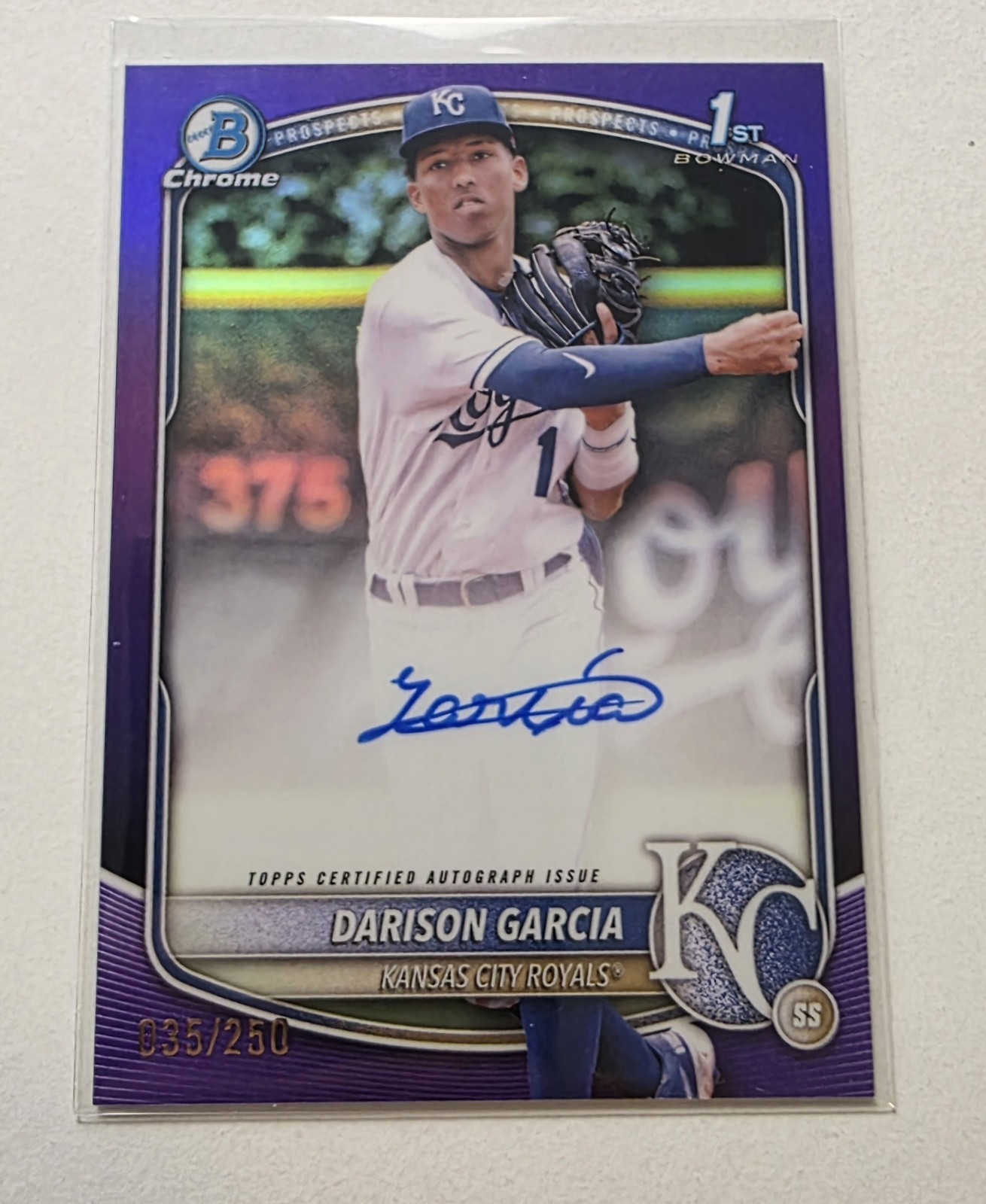 2025 Bowman Chrome - Auto Darison Garcia  #CPA-DG Purple Refractor /250 (AU)