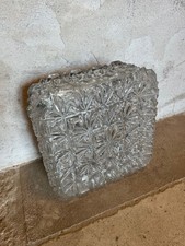 Applique carrée en verre vintage 1970 déco lampe luminaire collection