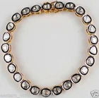 Vintage 2.75Ct Clear Genuine Old Mine Antique Cut Diamond Silver Tennis Bracelet