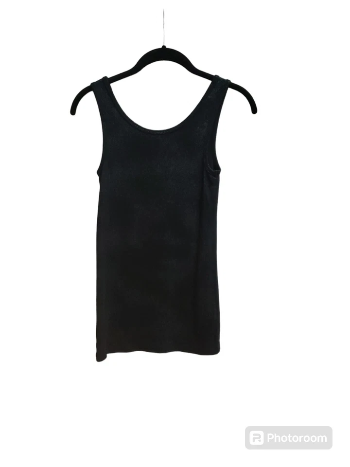 Merona 背心上衣女式 M 码黑色闪光罗纹经典钉 — 第 3/4 张图片