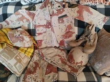 US Army 1st Gulf War Uniform Complete With Helmet/Boots & 'Boonie' Hat
