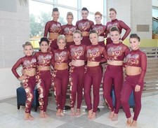 Custom Dance Costume Child Med 8-10 Acro Maroon