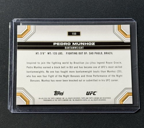 2024 Topps Chrome UFC PEDRO MUNHOZ Magenta Refractor #155 - Picture 2 of 2
