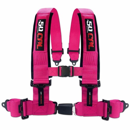 Arctic Cat Wildcat Rear Bump Seat PINK 2" 4 Point Harness w/Auto Style Buckle - Picture 2 of 9