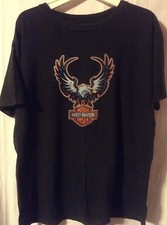 Vintage 1990's Harley Davidson Motorcycles Eagle Black T-Shirt USA XL
