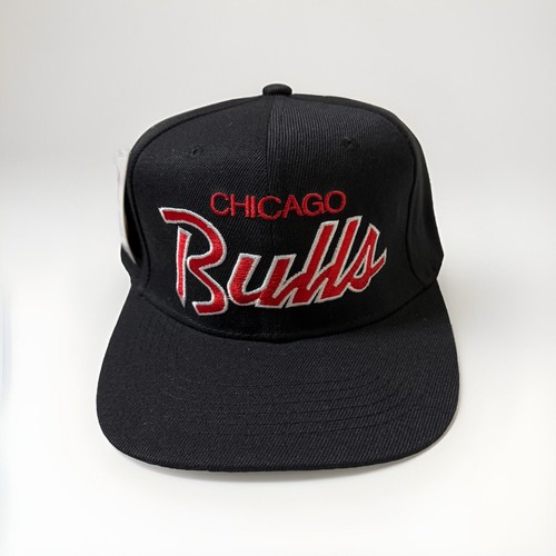 Vtg Sports Specialties Chicago Bulls Script 2-Tone Snapback Hat – Replica