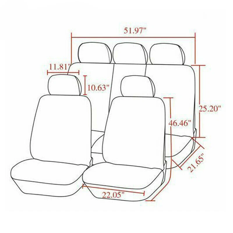 For Ford Front Row Car Seat Covers Seat Protection Cushion Pad Accessories #AZ - Imagem 4 de 4
